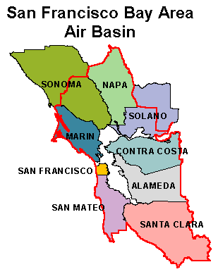 Map of San Francisco Bay Area Air Basin