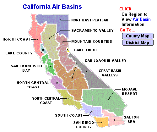 California Air Basin Map