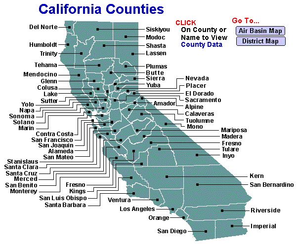 California Counties Map