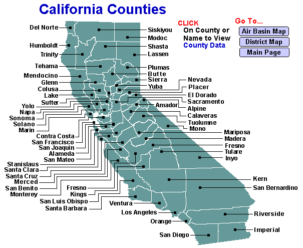 California Counties Map