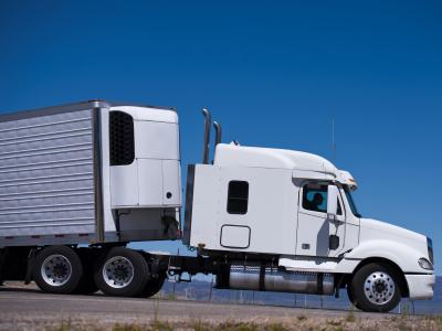 truck with transportation refrigeration units (TRU)